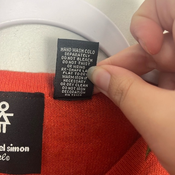 Michael Simon Girls orange girafee button front cardigan size 7/8 vintage bead - Picture 4 of 8